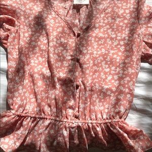 Salmon Floral Blouse